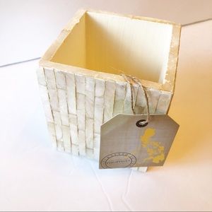 Mother of Pearl Distressed Mosaic Container 3.5” square